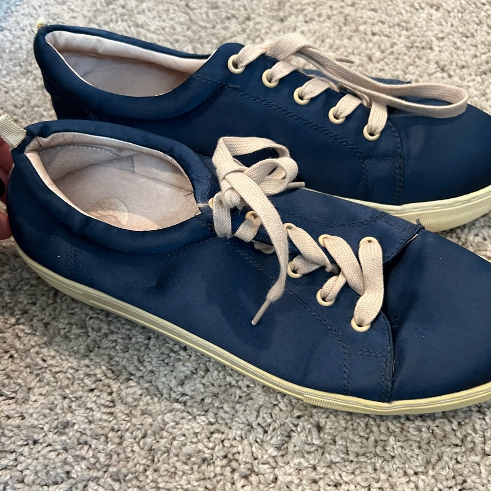 J Slides sneakers navy blue satin